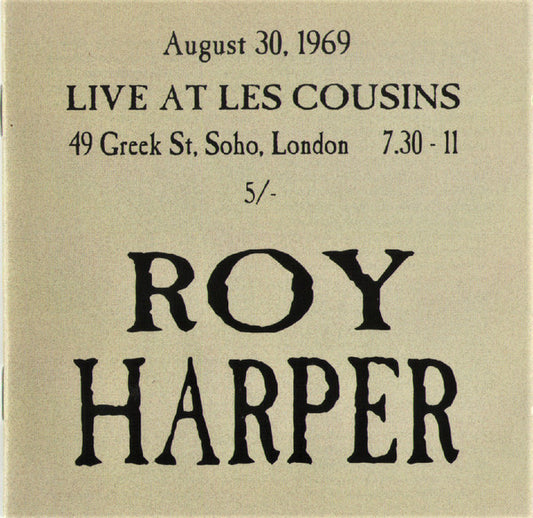 Image of Front Cover of 5035130E: 2xCD - ROY HARPER, Live At Les Cousins 30.08.69 (Blueprint; BP220CD, UK 1996)   VG+/VG+