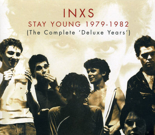 Image of Front Cover of 4935146E: 2xLP - INXS, Stay Young 1979-1982 (The Complete 'Deluxe Years') (Raven Records; RVCD-145, Australia 2002, Card Slipcase with Jewel Case inside)   VG+/VG+