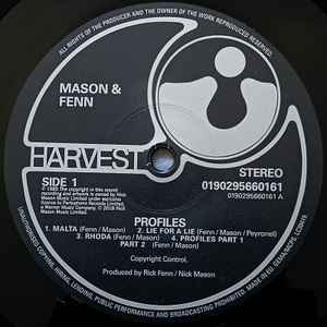 Image of Label Cover of 5045211S: LP - MASON + FENN, Profiles (Harvest; 0190295660161, Europe 2024 Reissue, Pink Floyd and 10CC) Opened Instore, Still In Shrinkwrap  EX/EX