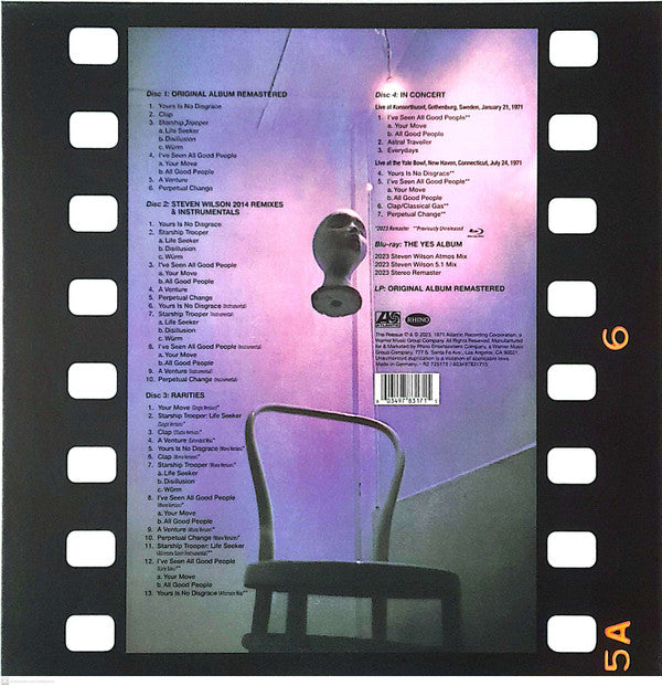 Image of Back Cover of 5035224E: 6xCD - YES, The Yes Album (Atlantic ; R2 725175, Europe 2023, Hardback, 1xLP/4xCDs/1xBlu-ray) Sealed  M/M