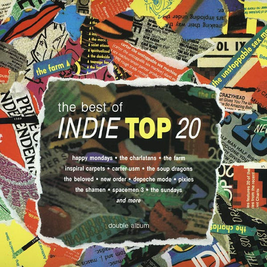 Image of Front Cover of 5045342S: 2xLP - VARIOUS, The Best Of Indie Top 20 (Beechwood Music; BOTT 001, UK 1991, Gatefold)   VG+/VG+