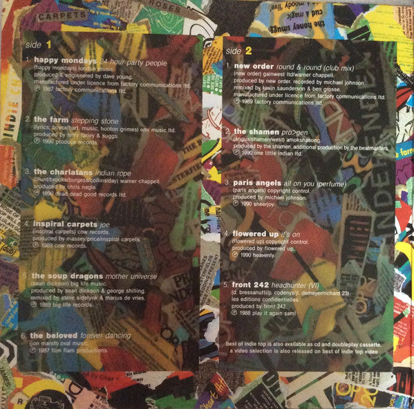 Image of Back Cover of 5045342S: 2xLP - VARIOUS, The Best Of Indie Top 20 (Beechwood Music; BOTT 001, UK 1991, Gatefold)   VG+/VG+