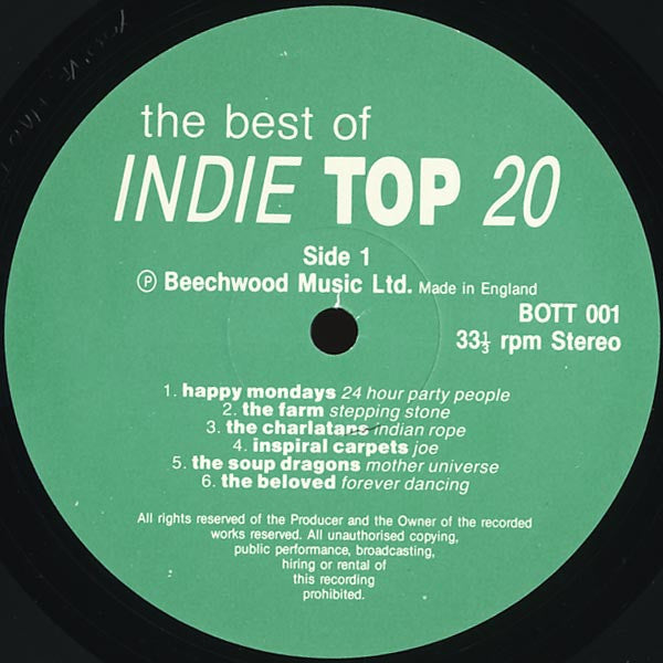 Image of Label Cover of 5045342S: 2xLP - VARIOUS, The Best Of Indie Top 20 (Beechwood Music; BOTT 001, UK 1991, Gatefold)   VG+/VG+