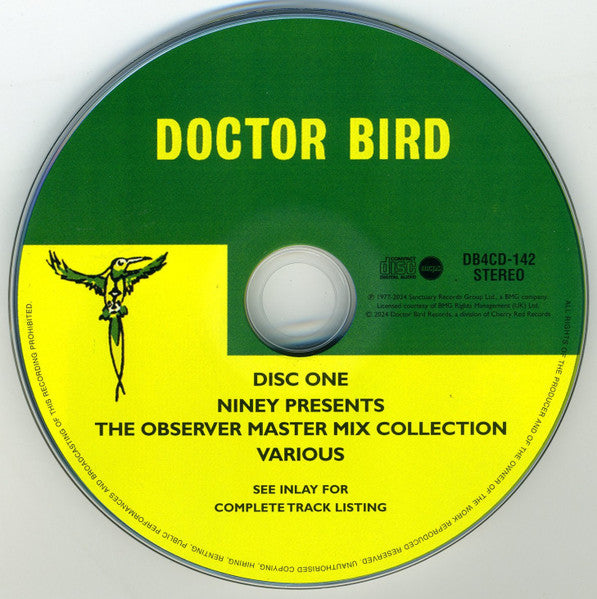 Image of Label Cover of 4xCD - VG+/VG+ - NINEY THE OBSERVER, The Observer Master Mix Collection (Doctor Bird; DB4CD142, UK 2024, Box Set, 4 Inners, Booklet), ,  - 5035202E