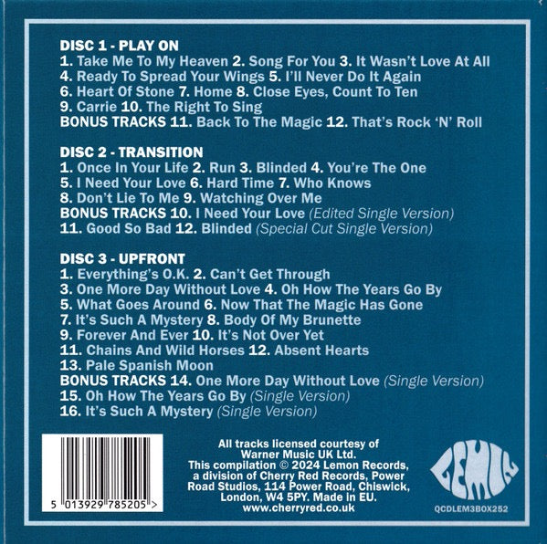 Image of Back Cover of 5015442C: CD - JOHN MILES, The Albums 1983-93 (Lemon Recordings; QCDLEM3BOX252, UK & Europe 2024, Box Set, 3 Inners & Booket)   VG+/VG+