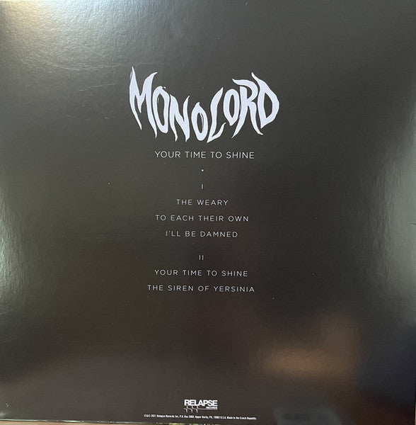 Image of Back Cover of LP - VG+/VG+ - MONOLORD, Your Time To Shine (Relapse Records; RR7483, US 2021, Insert, Green Kelly Vinyl), Very light wear to sleeve.,  - 2646222S