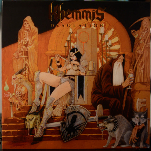 Image of Front Cover of LP - VG+/EX - KHEMMIS, Desolation (20 Buck Spin; SPIN100, US 2019, Embossed Sleeve, Booklet, Clear/Orange with White Spatter, Limited Edition (200)), ,  - 2626242E