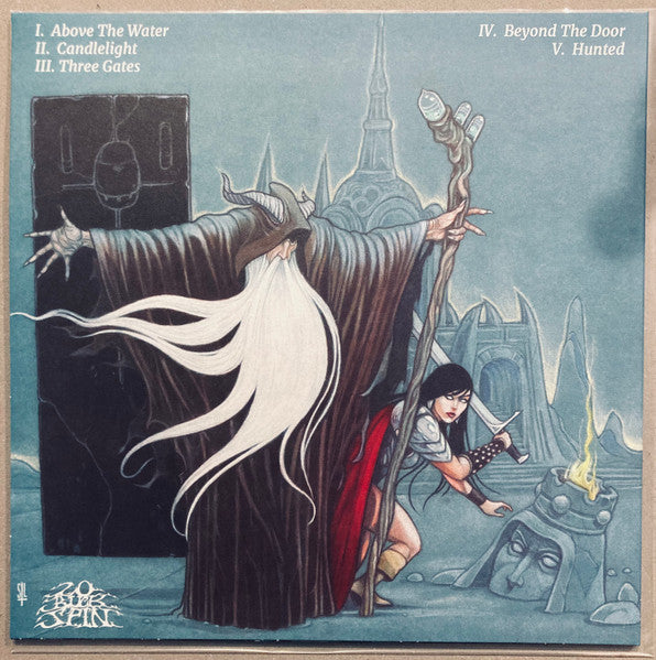 Image of Back Cover of LP - EX/EX - KHEMMIS, Hunted (20 Buck Spin; Spin076, US 2022 reissue, Embossed Sleeve, Booklet, Aqua Blue / Silver / White Merge w/ Black Splatter), ,  - 2626243E