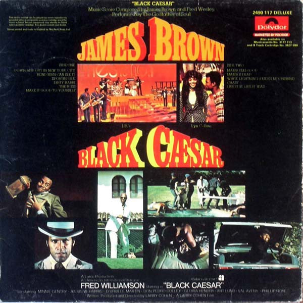 Image of Back Cover of 4844395S: LP - JAMES BROWN, Black Caesar (Polydor; 2490 117, UK 1973, Die Cut Gatefold) Light marks only. Light edgewear and corner creasing.   VG/VG