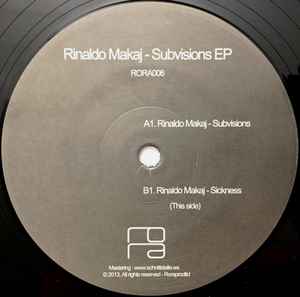 Image of Back Cover of 5045393S: LP - RINALDO MAKAJ, Subvisions EP (RORA; RORA006, Switzerland 2013) Noticeable scratch on the B-Side.  /VG