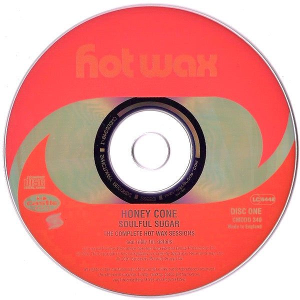 Image of Label Cover of 5015508C: 2xCD - HONEY CONE, Soulful Sugar (The Complete Hot Wax Recordings) (Castle Music; CMDDD 340, UK 2001, Double CD Case)   VG+/VG+