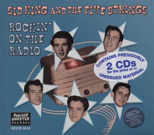 Image of Front Cover of 2xCD - VG+/VG+ - SID KING & THE FIVE STRINGS, Rockin' On The Radio (Rollercoaster Records; RCCD 3018, UK 2000, Triple Gatefold, Booklet), ,  - 5015529C