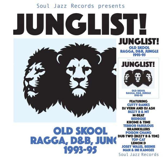 Image of Front Cover of 2xLP - NEW/NEW - VARIOUS ARTISTS / SOUL JAZZ RECORDS PRESENTS, JUNGLIST! Old Skool Ragga, D&B, Jungle 1993-95 (Soul Jazz Records; SJRLP588, Europe 2026, Gatefold), ,  - 1716518C