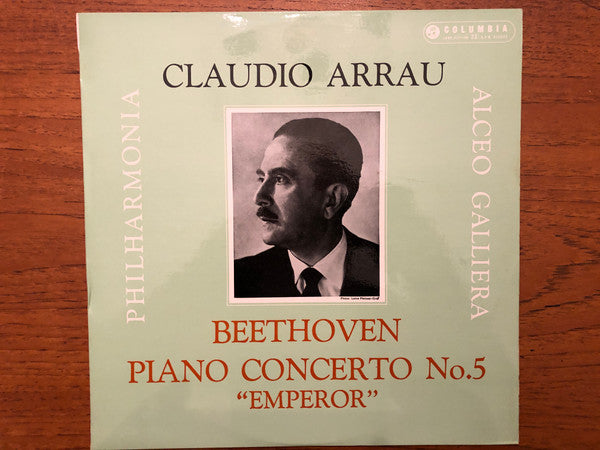 Image of Front Cover of LP - VG+/VG+ - CLAUDIO ARRAU, PHILHARMONIA, ALCEO GALLIERA, Beethoven: Piano Concerto No.5 "Emperor" (Columbia Orange and Black Label; SAXO-2297, Australia 1960s Reissue, Laminated Front Sleeve), ,  - 5025157E