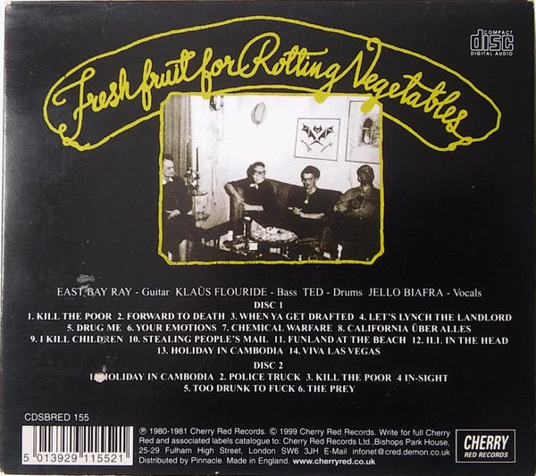 Image of Back Cover of 2xCD - VG+/VG+ - DEAD KENNEDYS, Fresh Fruit For Rotting Vegetables (Cherry Red; CDSBRED 155, UK 1999, Double Digipak, Booklet), ,  - 4136128E