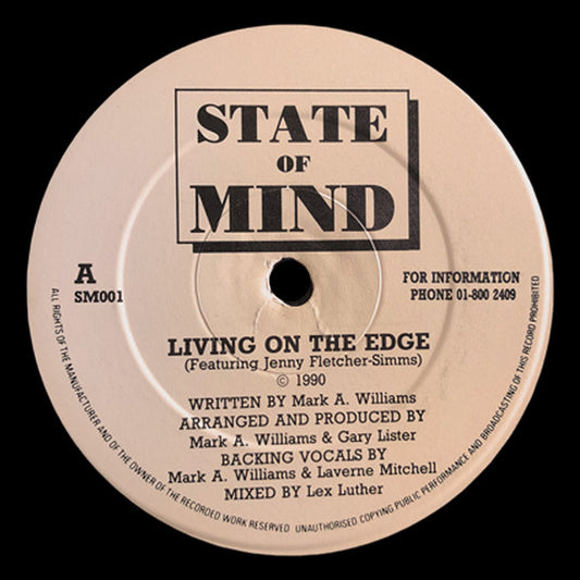 Image of Front Cover of 5115031C: 12" - STATE OF MIND, Living On The Edge (Not On Label; SM001, UK 1990)   /VG