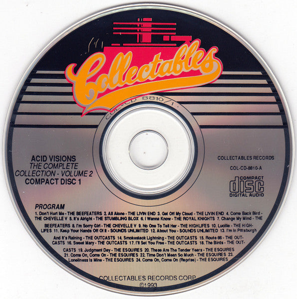 Image of Label Cover of 3xCD - VG+/EX - VARIOUS, Acid Visions: The Complete Collection, Vol. 2 (Collectables; COL-CD-8810, US 1993, Box Set), ,  - 5055022S