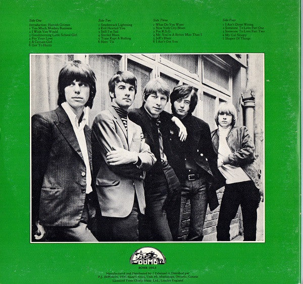 Image of Back Cover of 2xLP - VG/VG - THE YARDBIRDS, Shapes Of Things (Bomb Records; BOMB 104.5, Canada 1978 Reissue, Gatefold, PARA Runouts), Light Marks only, Ring Wear,  - 5115101C