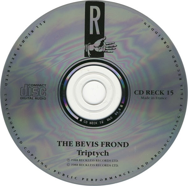 Image of Label Cover of CD - VG+/VG+ - THE BEVIS FROND, Triptych (Reckless Records; CD RECK 15, UK 1988), Promo sticker on case.,  - 5115050C