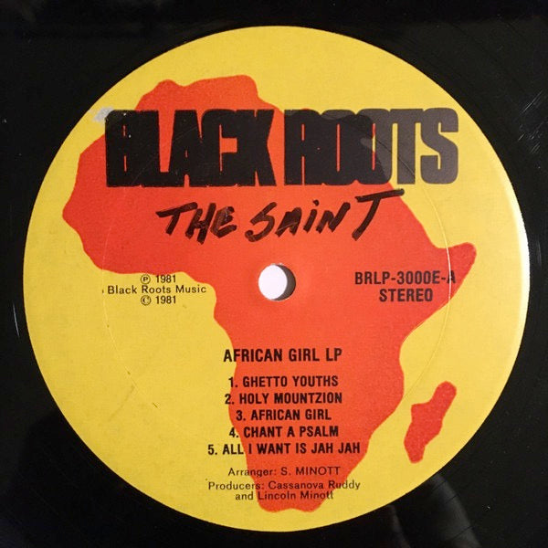 Image of Label Cover of LP - F/G+ - SUGAR MINOTT, African Girl (Black Roots; BR LP 3000, US 1981), Plays fine well above grade. Lots of wear on sleeve, spine completely split.,  - 5115151C