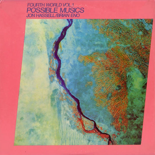 Image of Front Cover of 5115098C: LP - JON HASSELL / BRIAN ENO, Fourth World Vol. 1 - Possible Musics (Editions EG; EGED 107, Canada 1980) 10cm tear to sleeve reverse which has been taped. Light marks to disc.  G+/VG