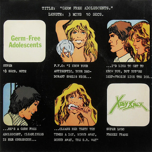 Image of Front Cover of 5125111E: 7" - X-RAY SPEX, Germ Free Adolescents / Age (EMI; INT573, UK 1978, Promo, Picture Sleeve) Edge and Ring Wear  VG/VG+