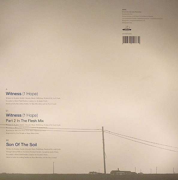 Image of Back Cover of 12" - G+/G - ROOTS MANUVA, Witness (1 Hope) (Big Dada; BD022, UK 2001, Picture Sleeve), Sleeve stained and worn,  - 3916442C