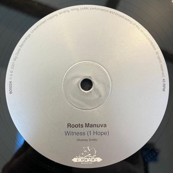 Image of Label Cover of 12" - G+/G - ROOTS MANUVA, Witness (1 Hope) (Big Dada; BD022, UK 2001, Picture Sleeve), Sleeve stained and worn,  - 3916442C