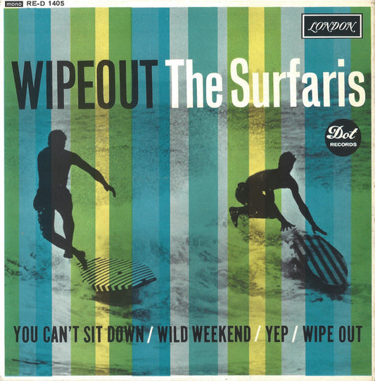 Image of Front Cover of 5125101E: 7" EP - THE SURFARIS, Wipeout (London Records ; RE-D 1405, UK 1963, Laminated Flipback Sleeve, Mono) Corner Bump  VG/VG