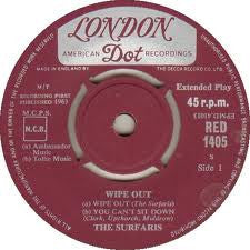 Image of Label Cover of 7" EP - VG/VG - THE SURFARIS, Wipeout (London Records ; RE-D 1405, UK 1963, Laminated Flipback Sleeve, Mono), Corner Bump,  - 5125101E