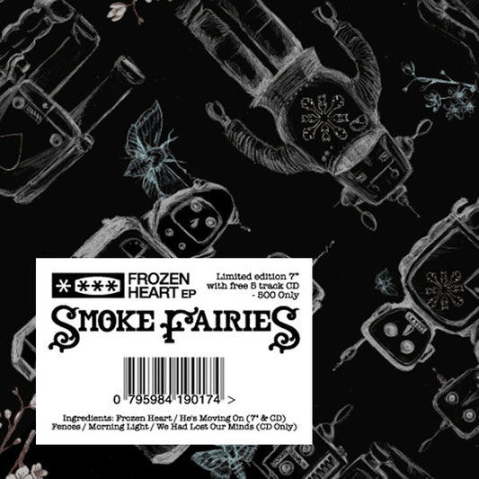 Image of Front Cover of 7" EP - EX/EX - SMOKE FAIRIES, Frozen Heart EP (Music For Heroes Records ; HEROES901, UK 2009, Fold Out Sleeve, With CD), Stickered Plastic Outer Sleeve,  - 5125215E