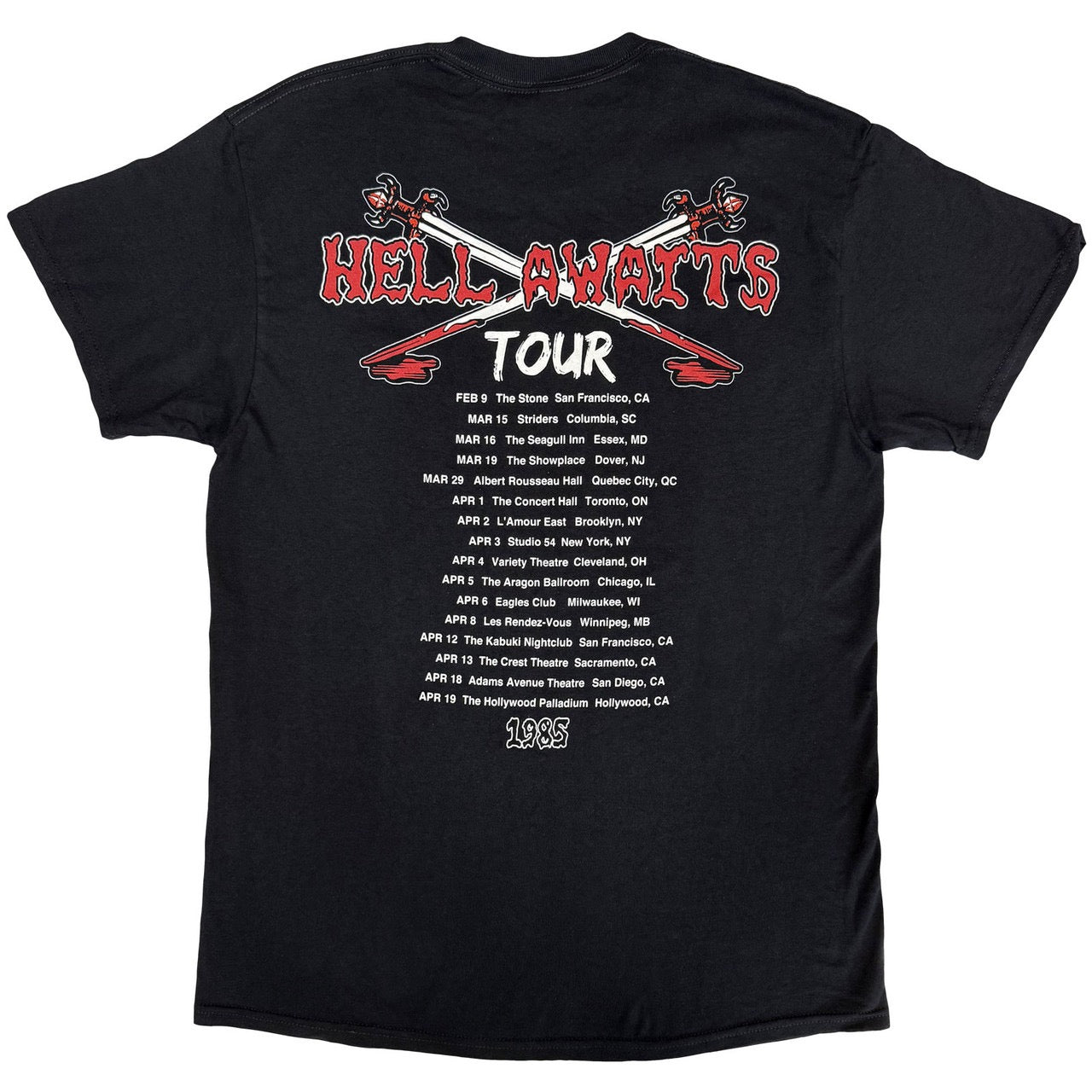 Image of Back Cover of Accessories - NEW/NEW - SLAYER, Hell Awaits Tour 1985 T-Shirt XL (, UK ), ,  - 5155178S