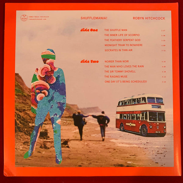 Image of Back Cover of LP - NEW/NEW - ROBYN HITCHCOCK, Shufflemania! (Tiny Ghost Records; TINY GHOST - 07, US 2022, Gatefold, Limited Edition, Black Vinyl), , A psychedelic pop record full of surreal lyrics, jangly guitars and strange turns of phrase. Hitchcock�s knack for finding the absurd in everyday life is as sharp as ever. - 4036176E