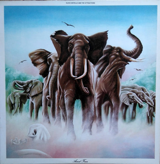 Image of Front Cover of LP - VG/VG+ - ELVIS COSTELLO AND THE ATTRACTIONS, Armed Forces (Imp Records; FIEND 21, UK 1984 Reissue, Company Insert), Light Edge and Ring Wear,  - 1646260S