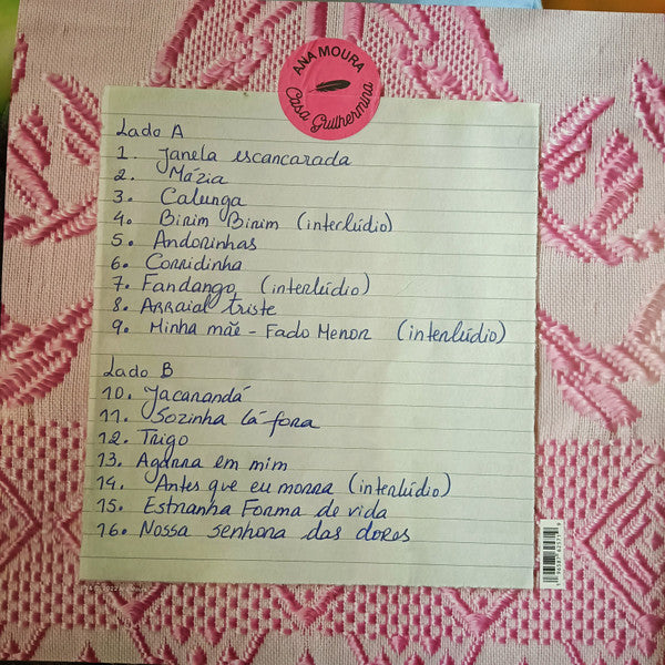 Image of Back Cover of LP - NEW/NEW - ANA MOURA, Casa Guilhermina (; 19658762571, Portugal 2022, Fado, Pink Vinyl), ,  - 5135221E