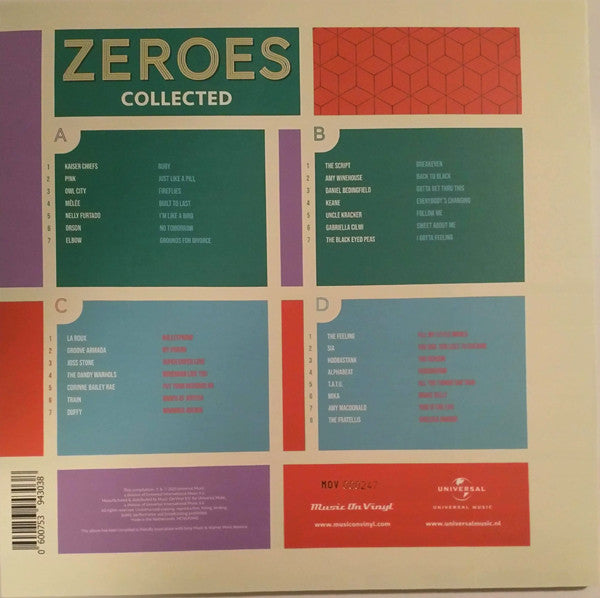 Image of Back Cover of 2xLP - VG+/VG+ - VARIOUS, Zeroes Collected (Universal Music; MOVLP2940, Europe 2022, Insert, Yellow Vinyl. 180g. Numbered), In hype stickered plastic outer.,  - 1646290S