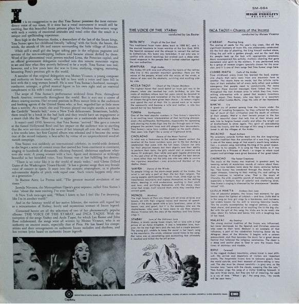 Image of Back Cover of LP - VG/VG - YMA SUMAC, Voice Of The Xtabay (Capitol Records; SM-684, US ), ,  - 5125291E