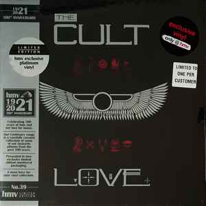 Image of Front Cover of 5115409C: LP - THE CULT, Love (Beggars Banquet; BBL 65 LP, UK 2021 Reissue, Gatefold, With Obi. Platinum Silver Vinyl Limited To 500) SEALED  EX/M