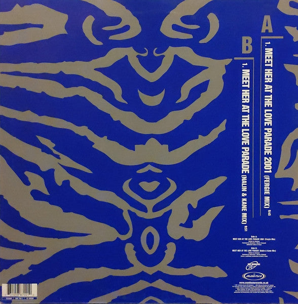 Image of Back Cover of 12" - VG/VG - DA HOOL, Meet Her At The Love Parade 2001 (Manifesto; FESX85, UK 2001, Picture Sleeve), ,  - 4026258E