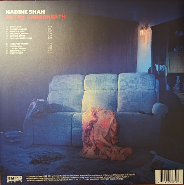Image of Back Cover of 5125334E: LP - NADINE SHAH, Filthy Underneath (EMI North; EMINVY001, Europe 2024, Inner, Red vinyl)   VG+/VG+