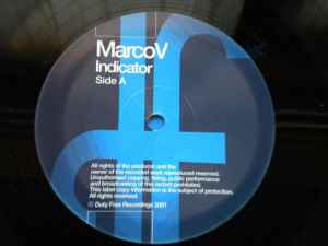 Image of Back Cover of 5115418C: 12" - MARCO V, Indicator (Duty Free Recordings; DF 031, UK 2001, Picture Sleeve) Compression marks and light hairlines.  VG/G+