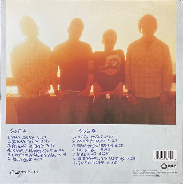 Image of Back Cover of LP - VG+/VG+ - YELLOWCARD, Ocean Avenue (Hopeless Records; HR741-1, US 2011 Reissue, Insert), ,  - 5145216S