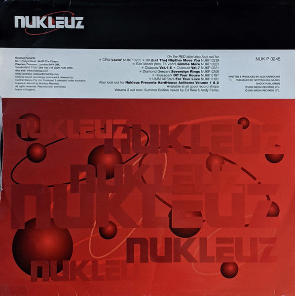 Image of Back Cover of 12" - VG/G+ - ALEX K, U Got It (Nukleuz; NUKP 0245, UK 2000, Titled Company Sleeve), Hairlines and marks.,  - 5215011C