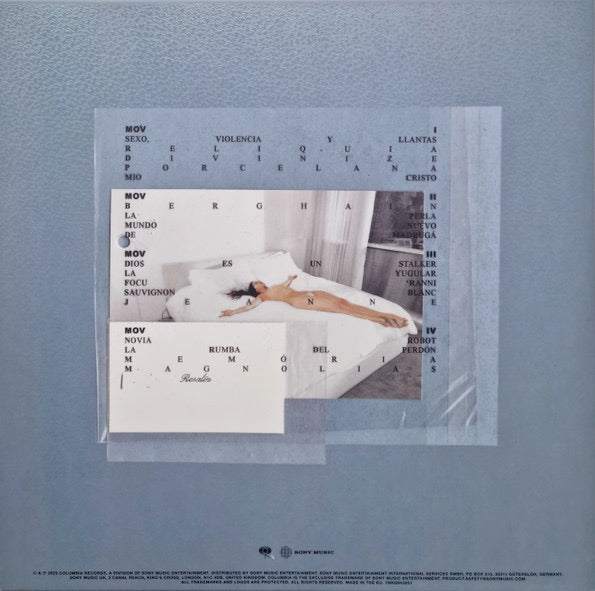Image of Back Cover of 2xLP - VG/VG+ - ROSALIA, LUX (Columbia; 19802943251, Europe 2025, Textured Gatefold Sleeve, Cross Shaped Fold-Out Poster, Limited Edition Crystal Clear Vinyl), Still In Opened Shrinkwrap With Hype Sticker. Sleeve Corner Creased.,  - 3316046C