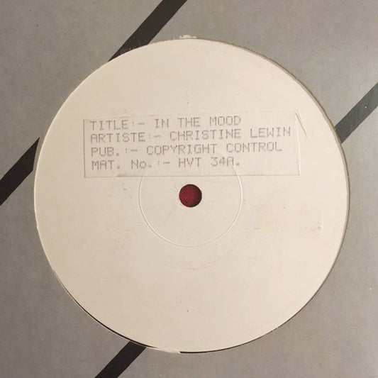 Image of Front Cover of 5215129C: 12" - CHRISTINE LEWIN / HOT VINYL RYTHM BAND, In The Mood (Hot Vinyl; HVT 34, 	UK 1986) Lots of marks and scuffs, background crackle.  /G+