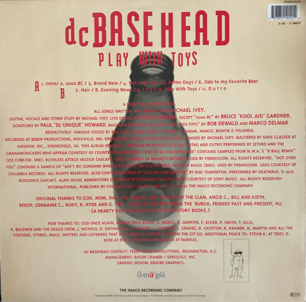 Image of Back Cover of LP - VG/G+ - DCBASEHEAD, Play With Toys (Imago; 72787 21012 1, Europe 1992), ,  - 5225188E