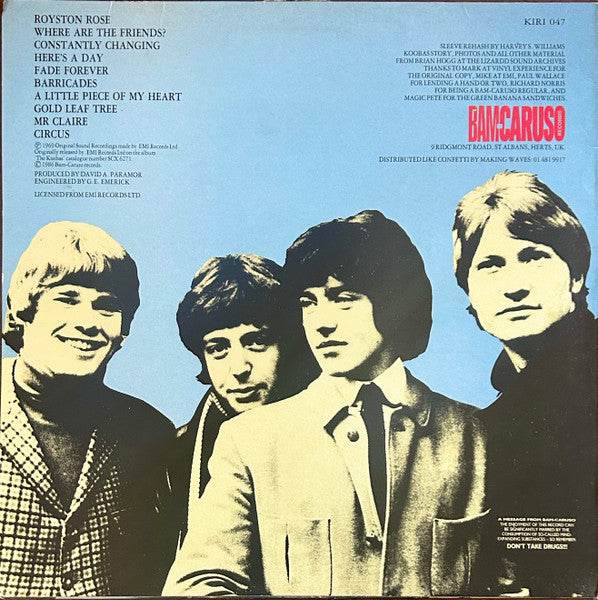 Image of Back Cover of LP - VG+/VG - KOOBAS, Barricades (Bam Caruso; KIRI 3425094047, UK 1988 Reissue, Inner), ,  - 3926289E