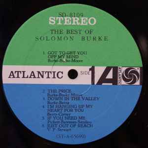 Image of Label Cover of LP - G/G+ - SOLOMON BURKE, The Best Of Solomon Burke (Atlantic; SD 8109, US 1965, Company Inner), Marks on vinyl. Plays strong. Wear to edges of sleeve with full tear at bottom and smaller tear at top.,  - 5245105S