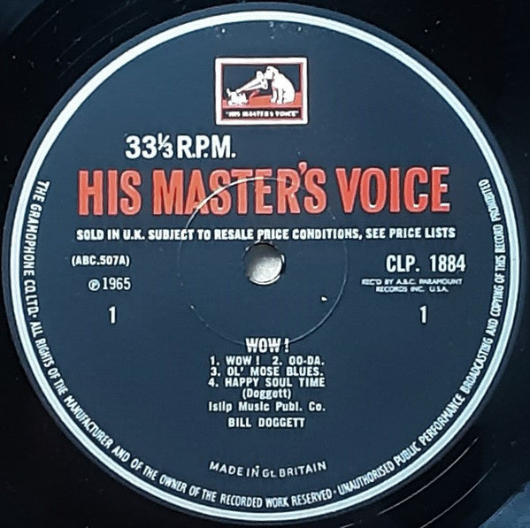 Image of Label Cover of LP - VG/VG - BILL DOGGETT, "Wow!" (His Master's Voice; CLP 1884, UK 1965, Laminated Front Sleeve, 2 Inners), ,  - 5225176E
