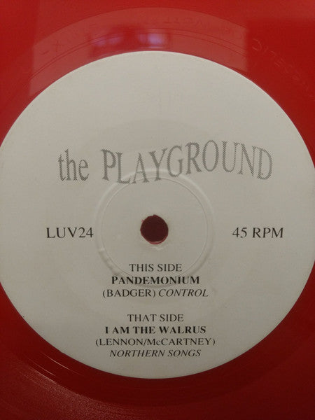 Image of Label Cover of 7" - VG+/VG+ - THE PLAYGROUND, Pandemonium (PolyEster Records; LUV24, Australia 1991, Picture Sleeve, Orange Vinyl. c/w "Tell You What I Want" Flexi-Disc From 1988), ,  - 5215122C